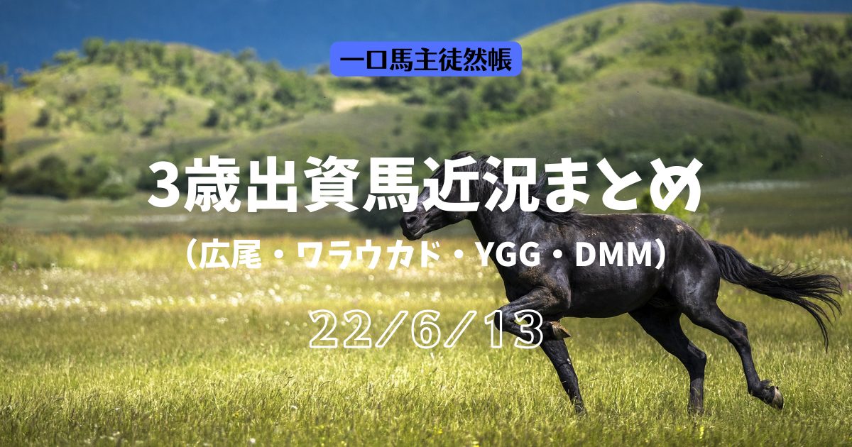 3歳出資馬近況220613