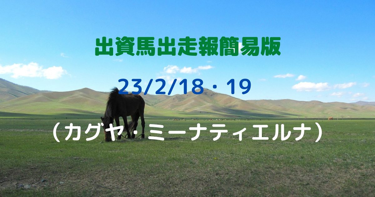 出資馬出走報簡易版23021819