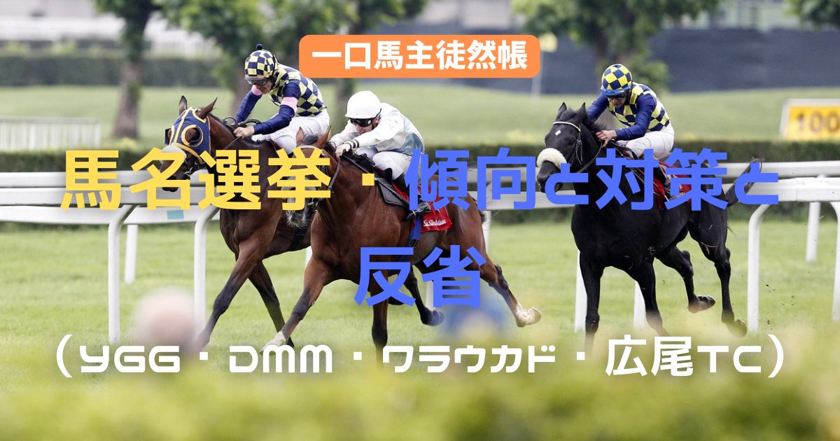 馬名選挙・傾向と対策と反省