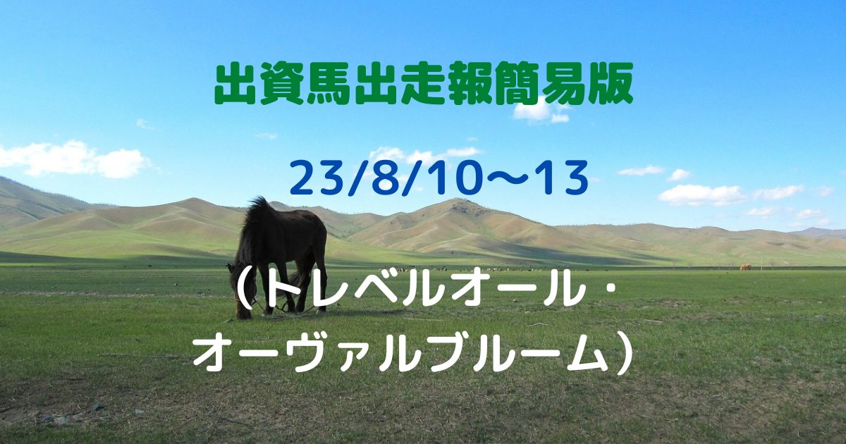 出資馬出走報簡易版23081013