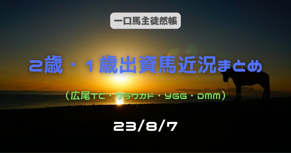 一口馬主徒然帳2歳1歳近況2308