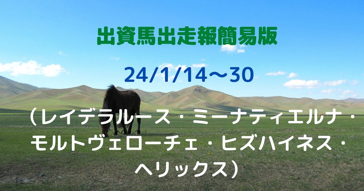 出資馬出走報簡易版240130