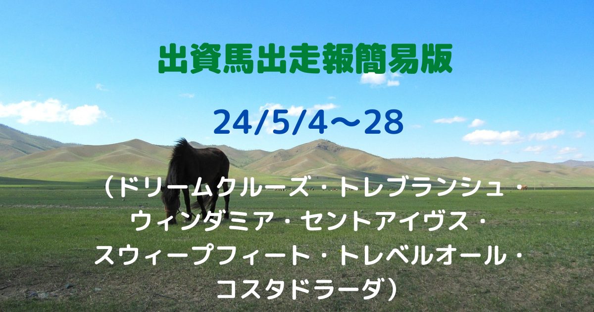 出資馬出走報簡易版24050428