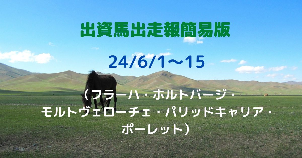 出資馬出走報簡易版24060115