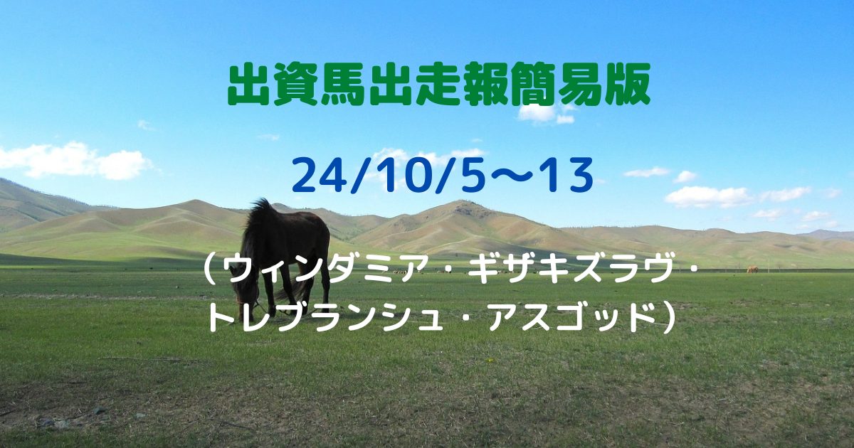 出資馬出走報簡易版24100513