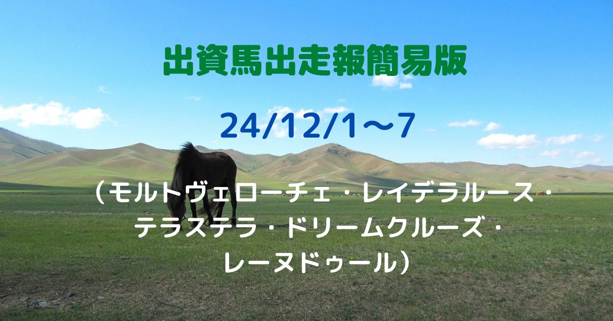 出資馬出走報簡易版24120107