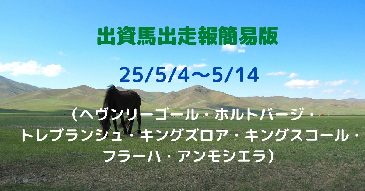 出資馬出走報簡易版25050414