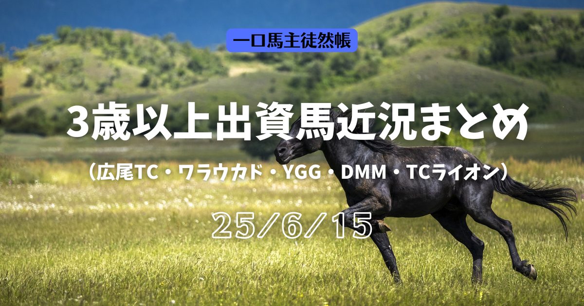 一口馬主徒然帳3歳近況250615