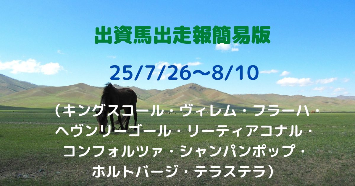 出資馬出走報簡易版2507260810