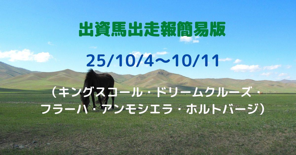 出資馬出走報簡易版25100411