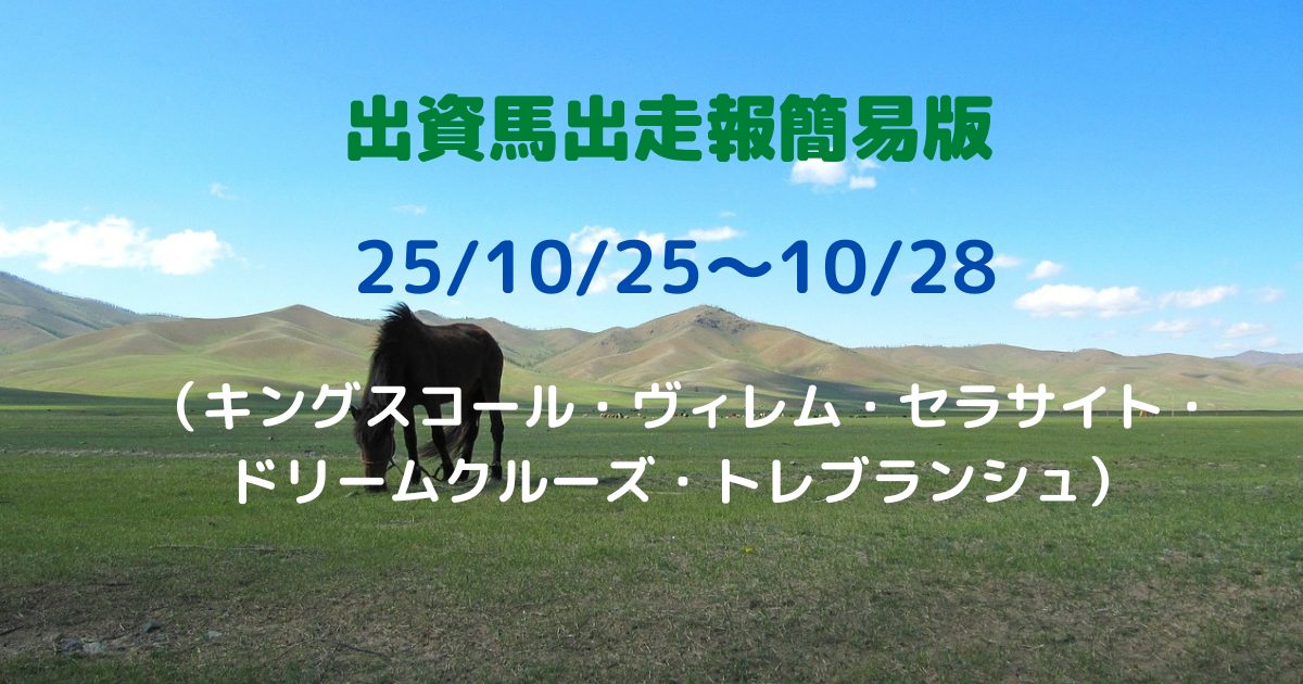 出資馬出走報簡易版25102528