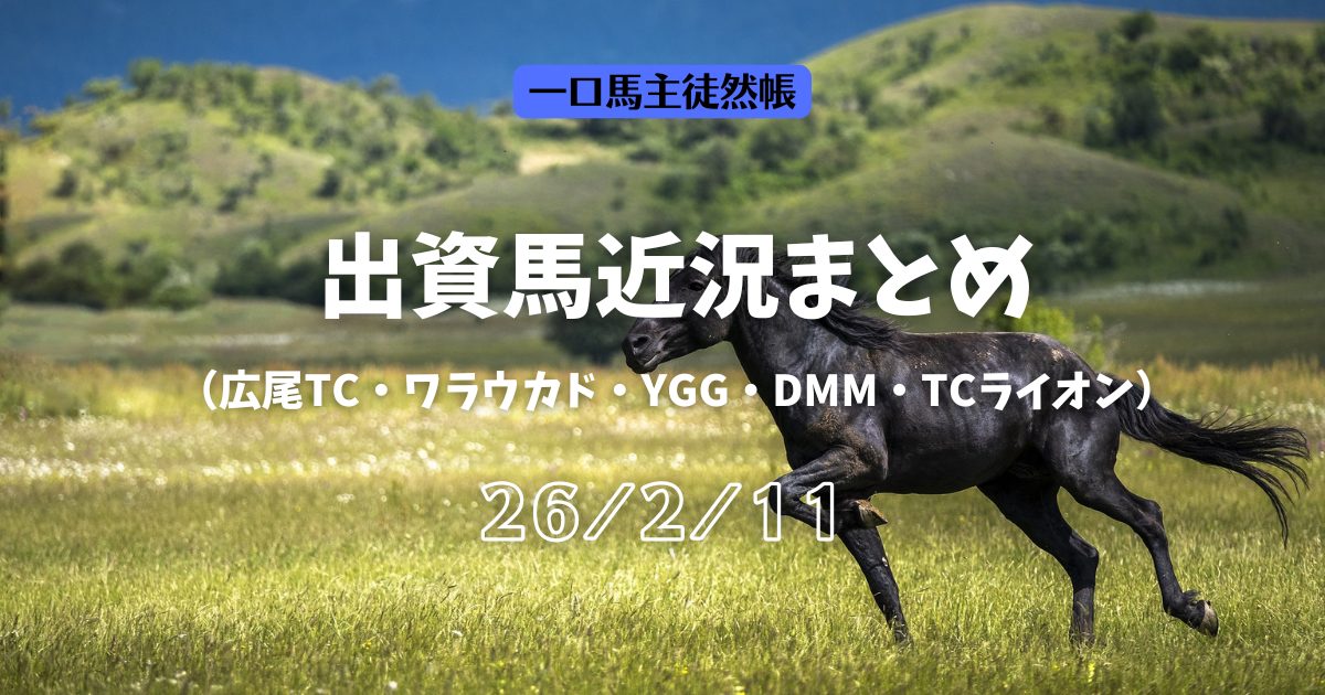 一口馬主徒然帳近況260211